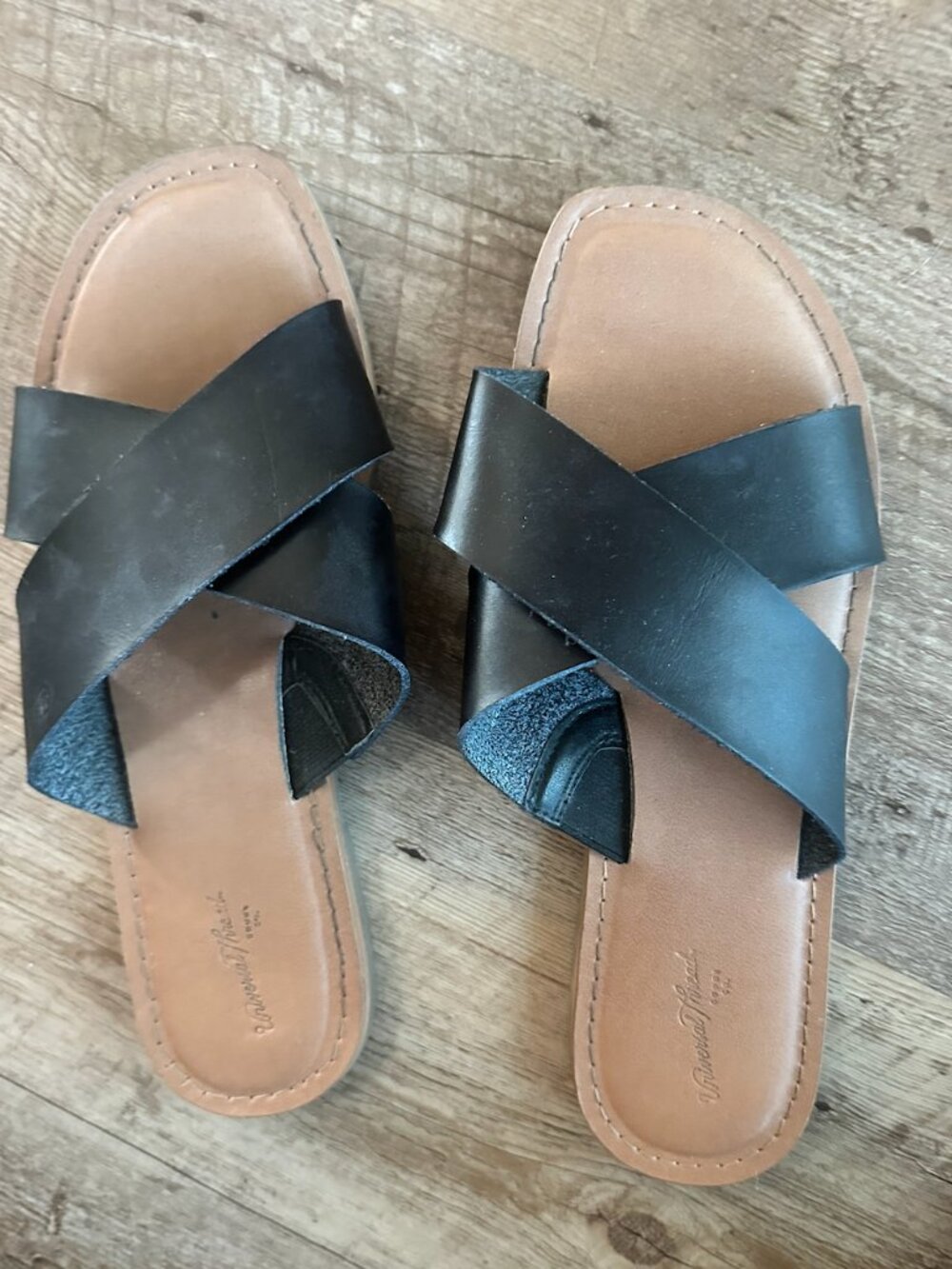 Black Slip On Sandals